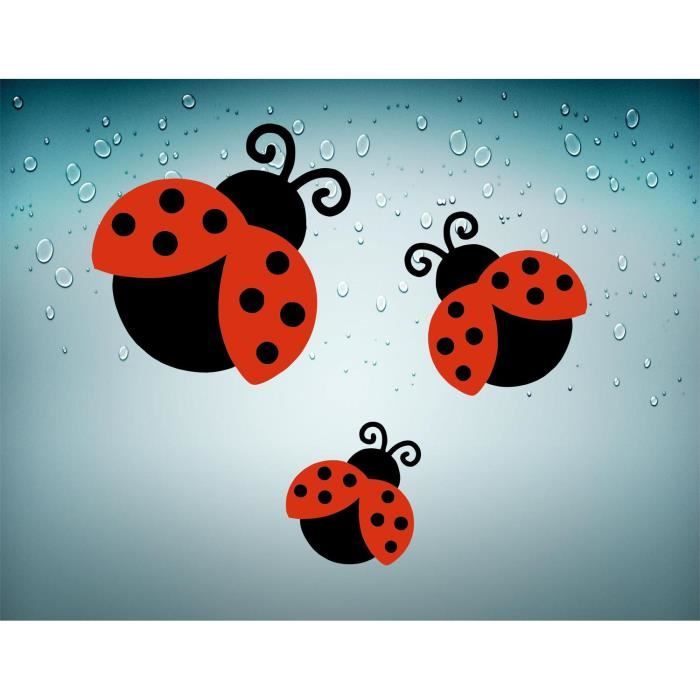 3x Autocollant sticker coccinelle insecte