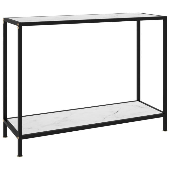 ♪♪2718 Table console Table d'appoint - Table d'entrée Classique Blanc 100x35x75 cm Verre trempé MEUBLE®