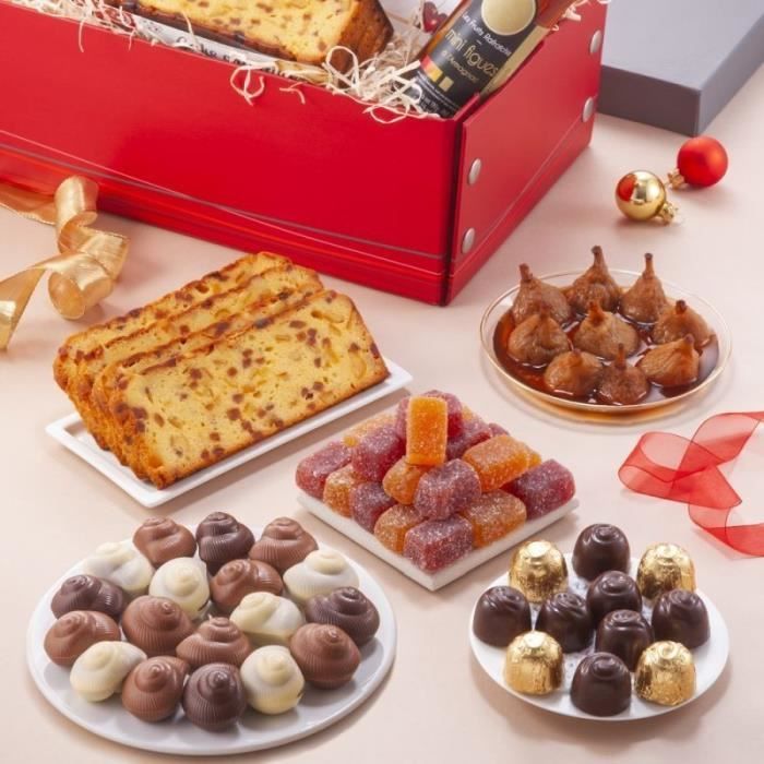 Coffret Cadeau Gourmand - Panier Noël Option - Sans coffret - Fabriqué en France