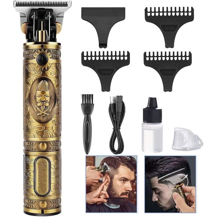 Tondeuse Cheveux Hommes,Tondeuse Barbe Homme Electriques Professionnel,Rasoir à Barbe Kit,USB Rechargeable Sans Fil Brostyle Ton414