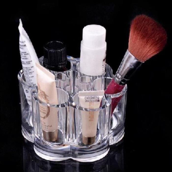 Case Acrylique Transparent de Maquillage Organisateur de Brosse Cosmétique Mascara Rouge à Lèvre Support de Stylo Potion à Ongles