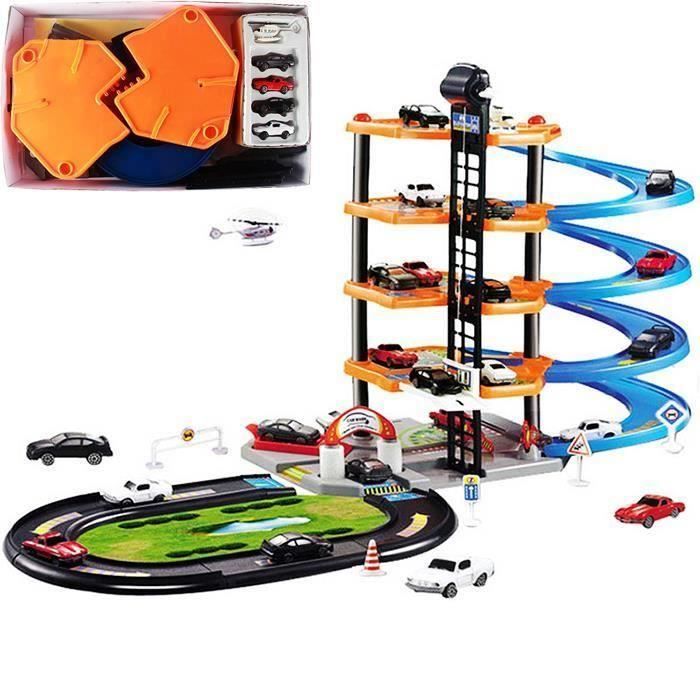 Jeu de Construction Bricolage Assemblage de modèle Garage À Construire coffret de jeux de Voiture Circuit Pistes Enfant Jouet Cadeau
