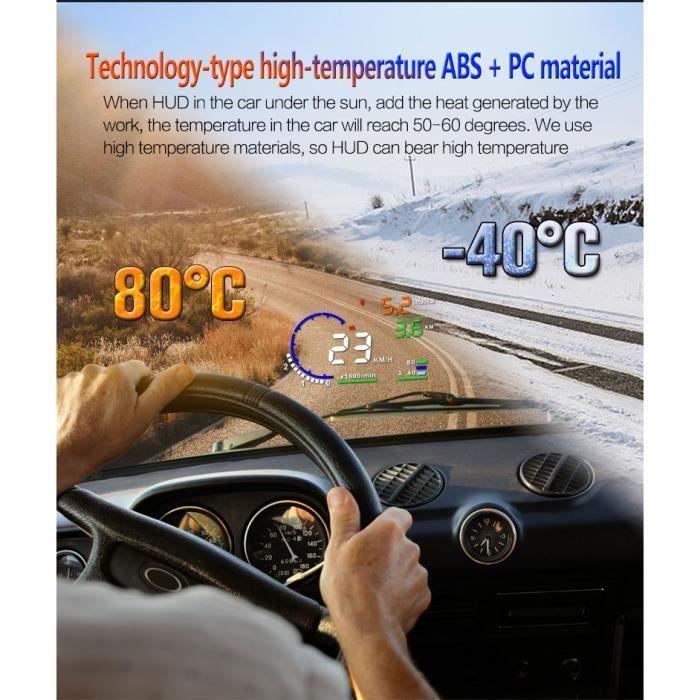 A8 Afficheur voiture Head Up Display HUD Tête Haute Affichage OBD2 OBDII de Vitesse, Niveau de carburant My23384 Mo32992