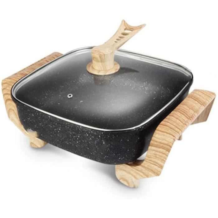 FUDIV Antiadhésif Wok électrique multi-fonction électrodomestiques Cuisinière électrique Hot Marmite Barbecue Une cuisson à la vapeu