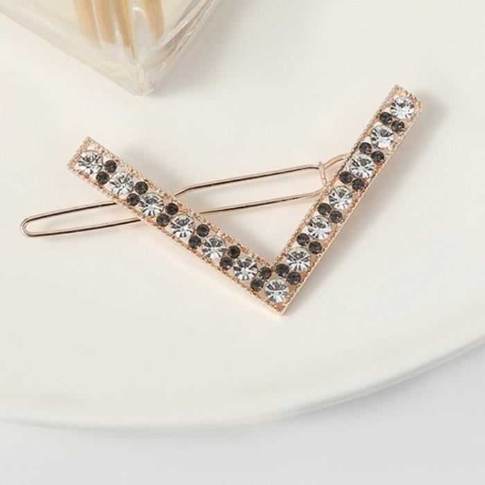 Mode pince à cheveux épingle métal géométrique cristalhairband cercle Hairgrip en forme de V Barrette filles s DY8478