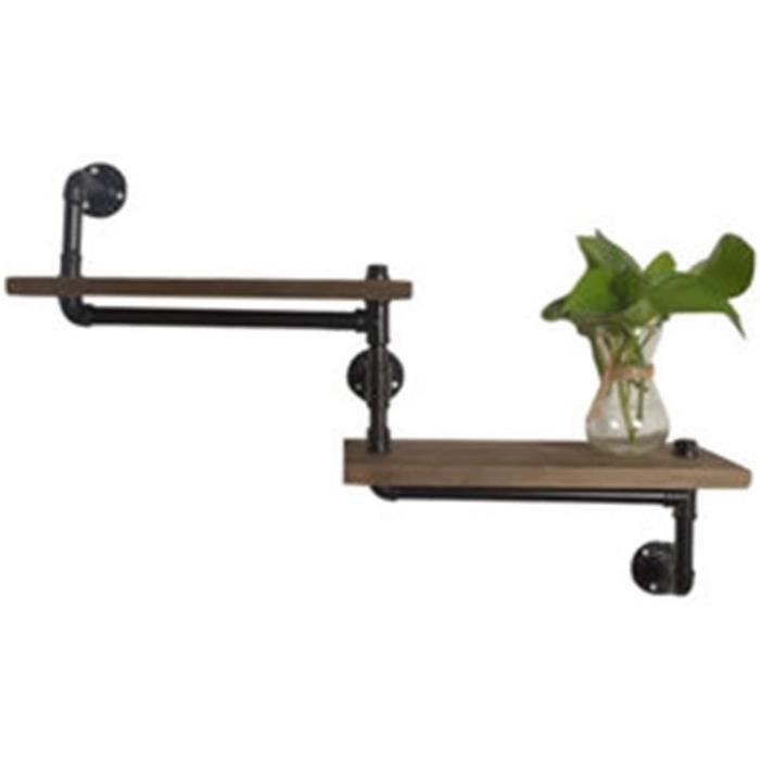 GYMEIJYG Cuisine Etagere Murale, Pipe À Eau en Fer Forgé Cloison Flottante Tenture 10 Kg Style Industriel Rétro
