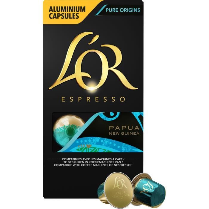 Café capsules L’Or Espresso Papouasie x10, en aluminium compatibles Nespresso
