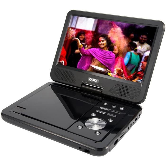 D-JIX PVS1006-20 Lecteur DVD portable 10- rotatif - Noir
