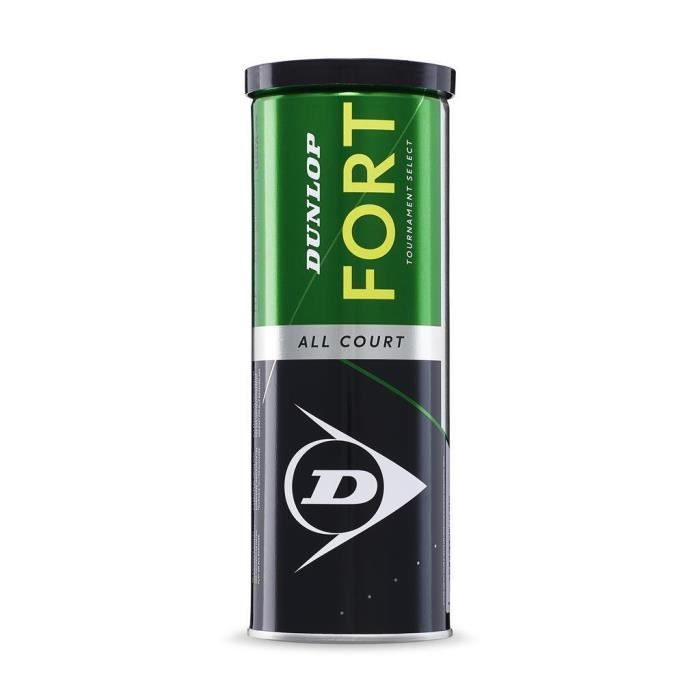 Lot de 3 balles de tennis Dunlop fort all court - jaune - TU
