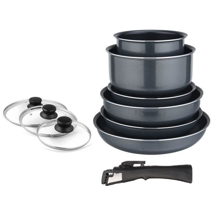 ART&CUISINE FG101 Batterie de cuisine - 10 pcs - Tous feux dont induction