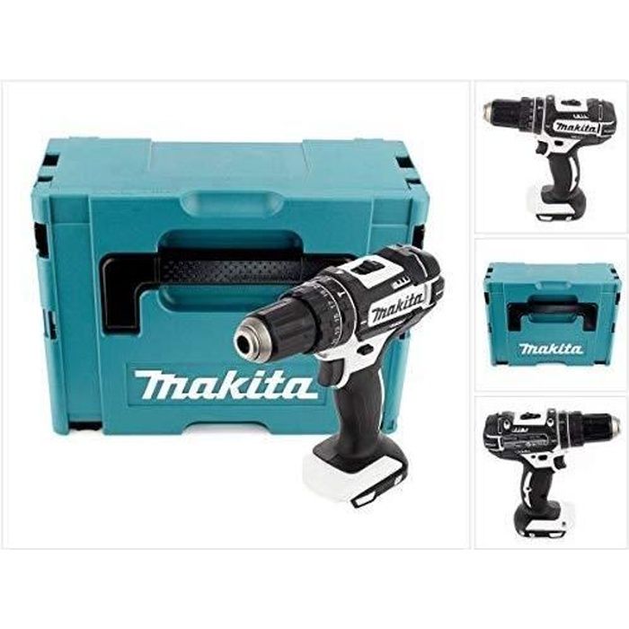 Makita - DHP482ZWJ Perceuse Visseuse à percussion 18V + Coffret Makpac (vendue seule)