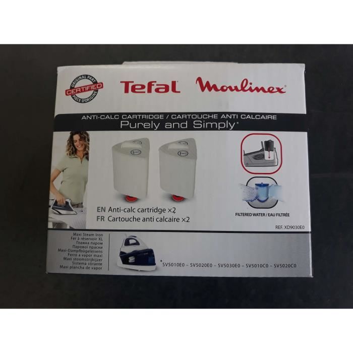CARTOUCHE ANTICALCAIRE XD9030E0 POUR CENTRALE VAPEUR PURELY,SIMPLY ,TEFAL,MOULINEX
