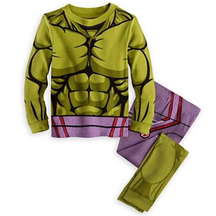 1-7 Ans Garçon Pyjama Super-héros 2PCS Ensemble de Vêtement : T-shirt avec Cape + Pantalon