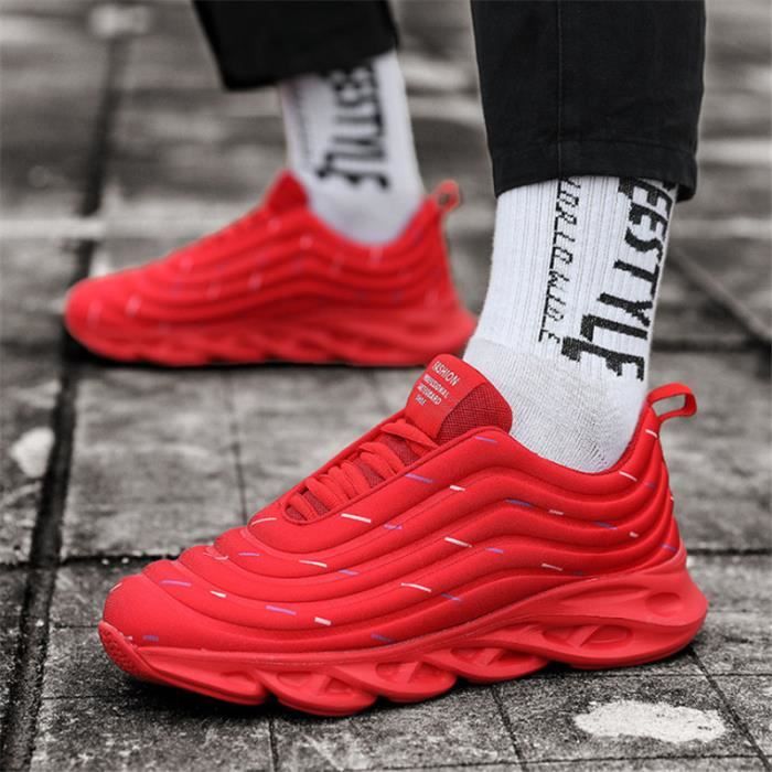 MR™ BASKET Homme - Chaussures de course légères respirantes Baskets mode - rouge