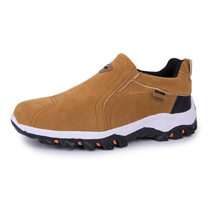 Chaussures Homme,Chaussures de Randonnée Basses Hommes Slip-on,Chaussures de Extérieure Antidérapant Homme,Jaune