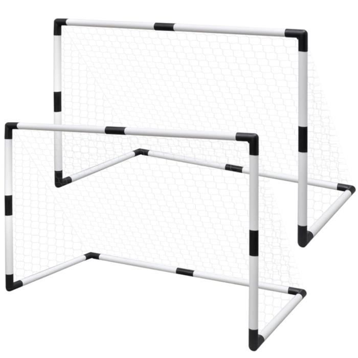 Set de but de football poteau et filet 91,5 x 48 x 61 cm Jouets Cadeau Noël Cadeau enfant blanc et noir