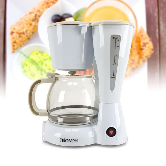 Cafetière Triomph ETF1817 Blanc taupe - 1.2L - 900W - 12 tasses