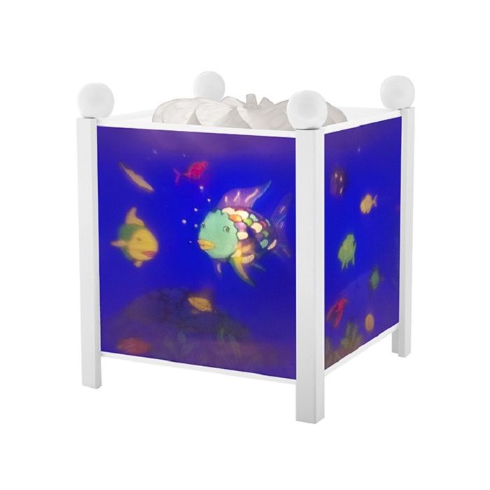 POISSONS ARC-EN-CIEL-Veilleuse Lanterne Magique H19cm Blanc Trousselier