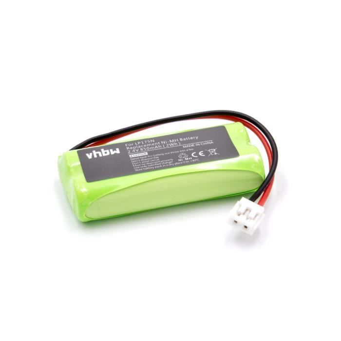 vhbw NiMH batterie 850mAh (2.4V) pour votre babyphone écoute-bébé babytalker Tomy Baby Monitor TD300, TD350 remplace LP175N, LP175,