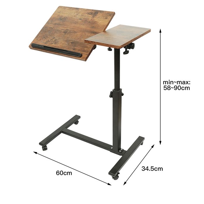 XUANYU Table D'appoint, Hauteur réglable, Bureau Debout Mobile, Table