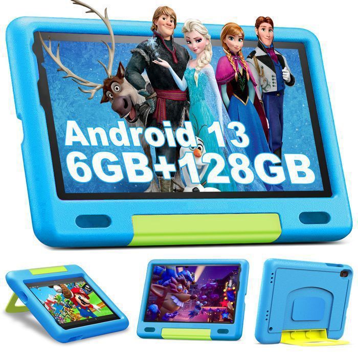 Tablette Enfants – Android 13 – 8 Pouces – 6 Go RAM – 128 Go ROM – Kid-Proof Étui