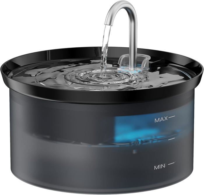 Comparer les prix de Fontaine à Eau pour Chat,Fountaine d'eau de Compagnie avec Pompe Ultra Silencieuse,Filtre à Carbone Activé Gardez l'eau Propre,2,5L