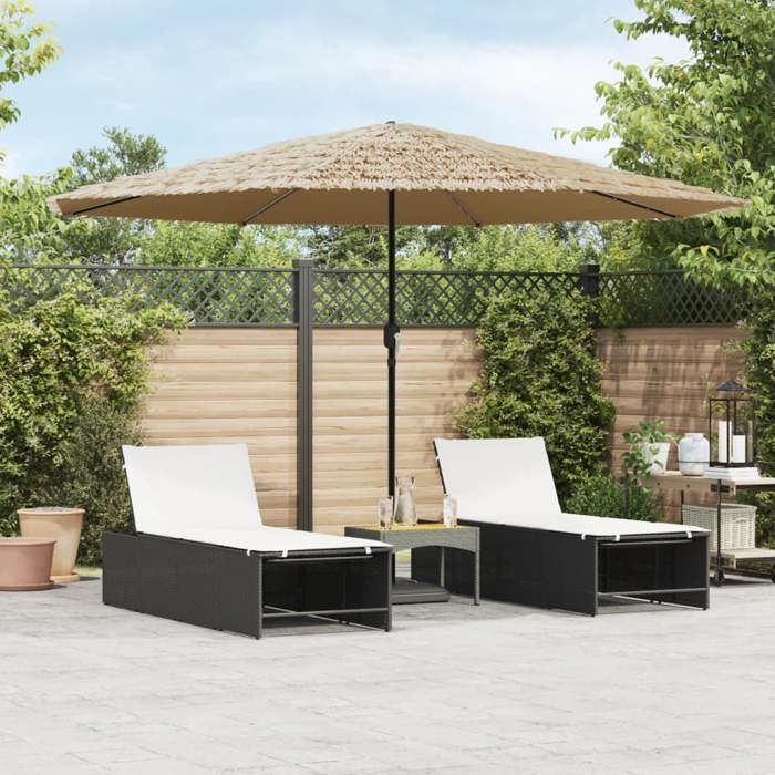 vidaXL Parasol de jardin avec LED et mât en acier 388x388x248cm parasol parasol d'extérieur parasol de patio 4005123