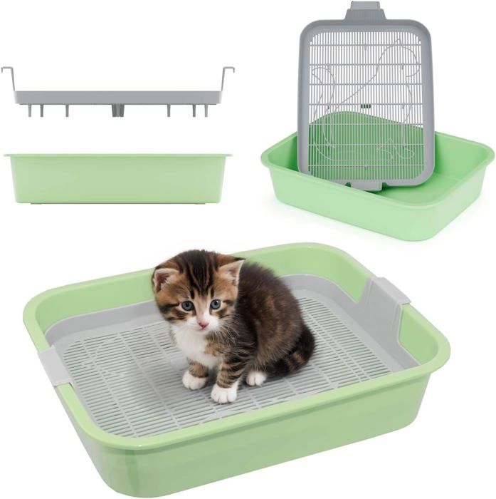 Comparer les prix de Bac À Litière Pour Chatons - Avec Tamis - Pour Petits Animaux - Vert