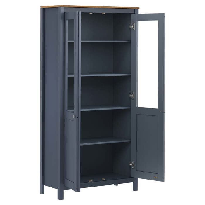 Commode/Buffet contemporain Hill Gris 85x37x1705 cm Bois de pin solide LL0000089519