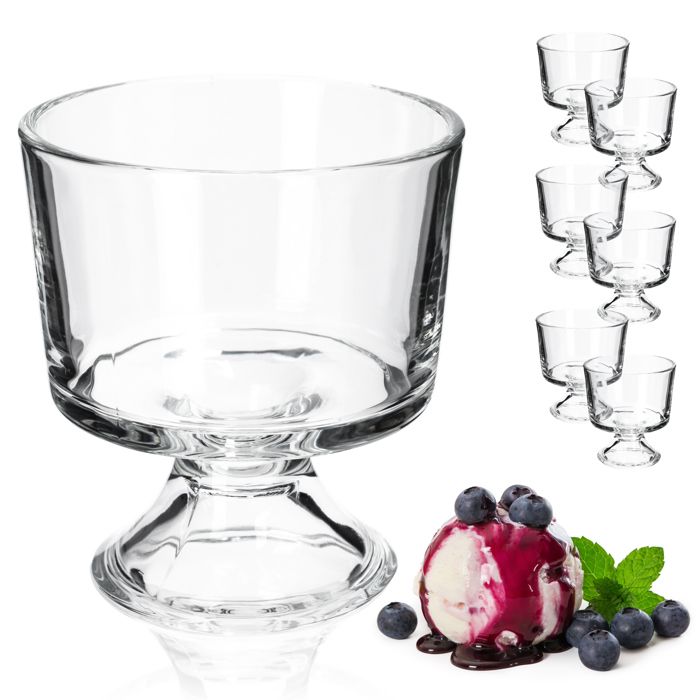 Coupes à Glace 300ml Lave-vaisselle Coupes à Glace KADAX Verre - Lot De 6 300ml Élégant Dessert Service Glace Sorbet