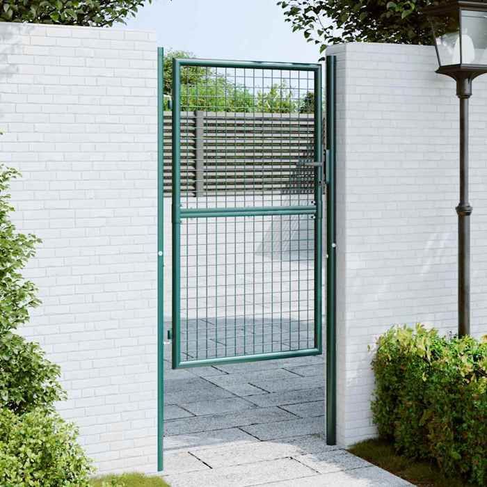 Portillon Jardin Acier Vert 100x150 Cm - VidaXL - Portail Clôture Extérieur