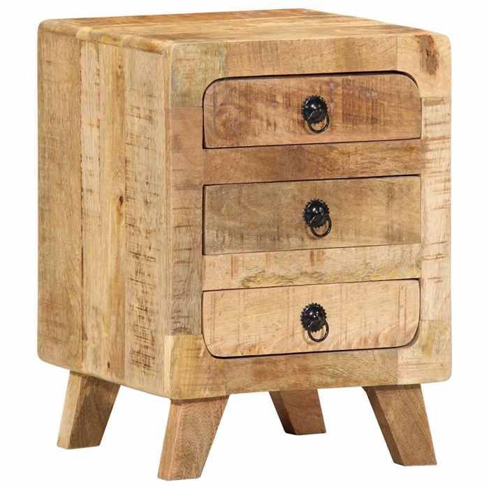 Meuble de chevet - UU - Table de chevet - 37x32x50 cm - bois de manguier massif brut c193