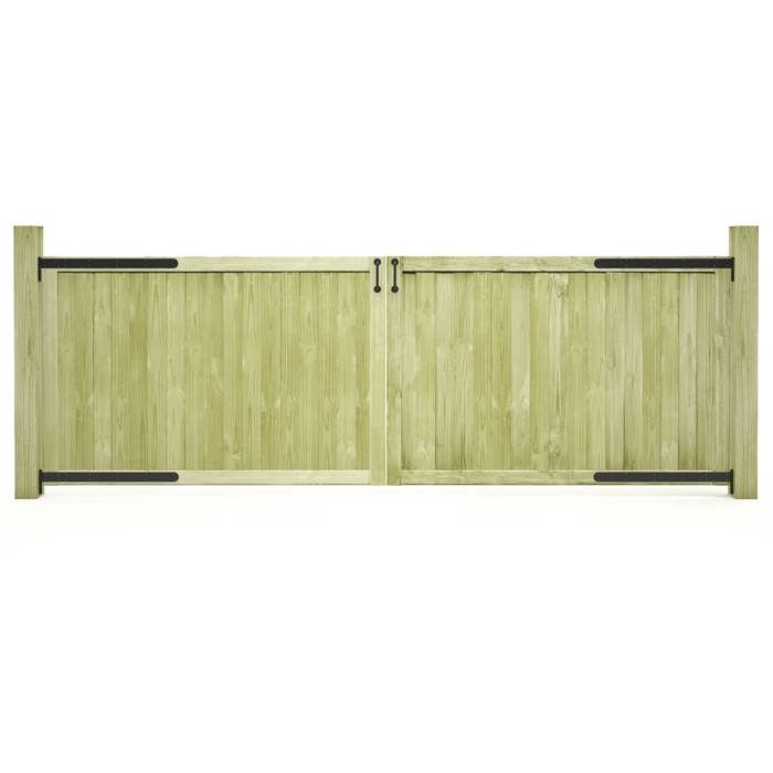 Nouveau Porte de Cour - BMD - Portillons de jardin 2 pcs - BMD - bois de pin imprégné 300x100 cm BELLE - VENTE FLASH8136824