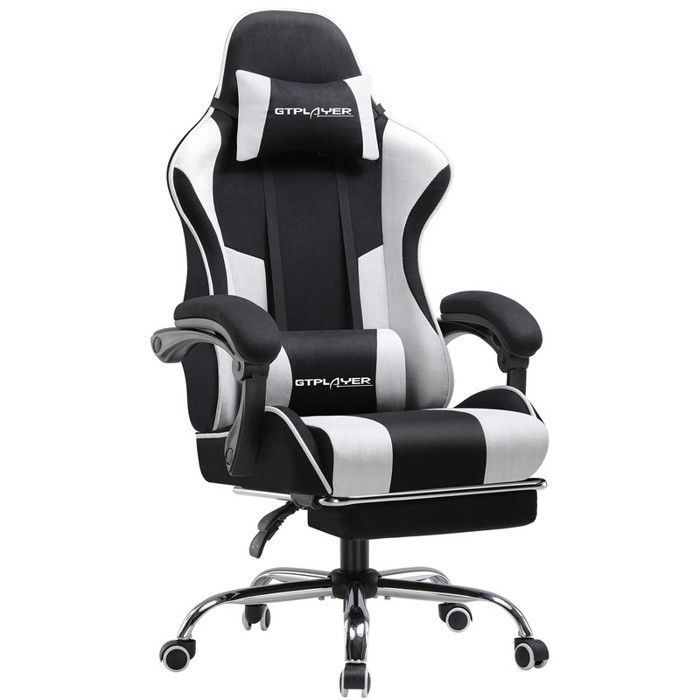 Chaise de gaming chaise de bureau Ergonomique avec Dossier réglable à 135° Tissu - vue 8