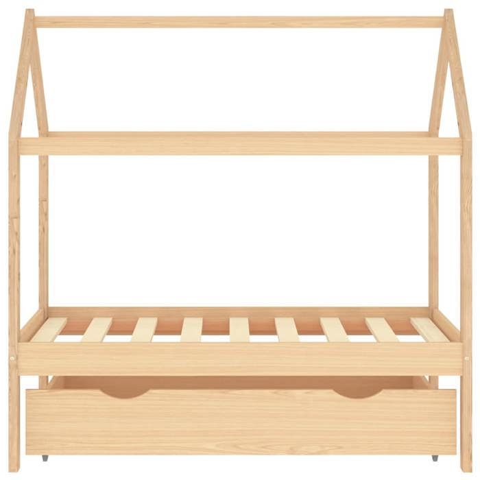 Bon plan Lit cabane denfant - JILI HOT - Sommier inclus - avec tiroir - Bois de pin massif 70x140cm Thome3510180