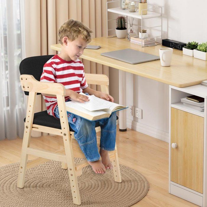 JEOBEST Lot de 1 chaise enfant - Chaise détudiant - Réglable en hauteur - Chaise de salle à manger - Capacité de charge 60kg
