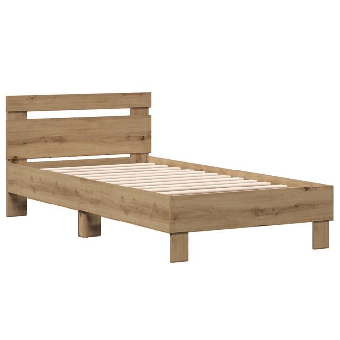 PROMOTION Lit 1 personnes - Lit en chêne Artisan 90 x 190 cm fait de bois reconstitué. 14027 - BestMeuble