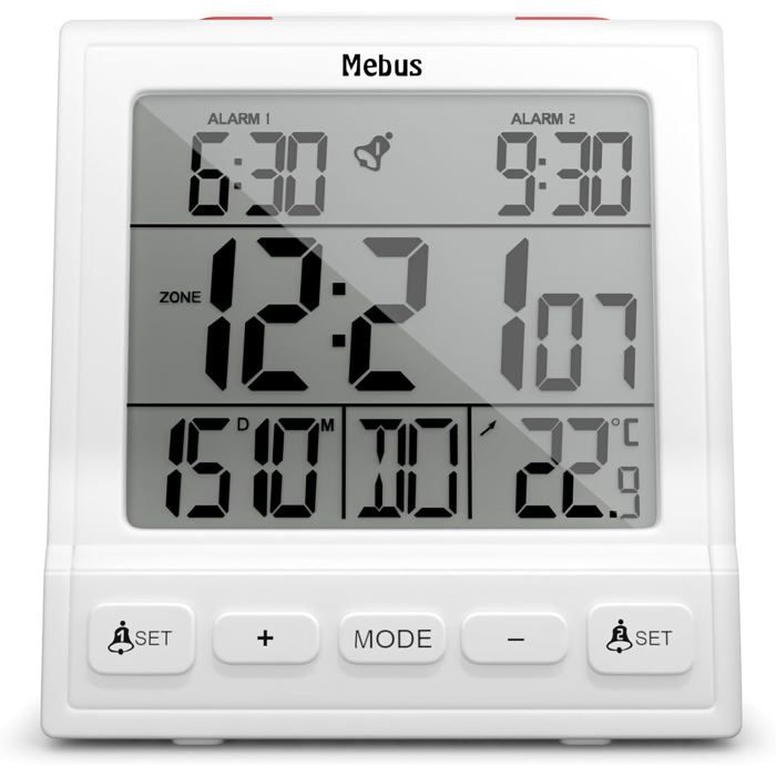 Réveil LCD pour enfants avec rétroéclairage et fonctionnalités