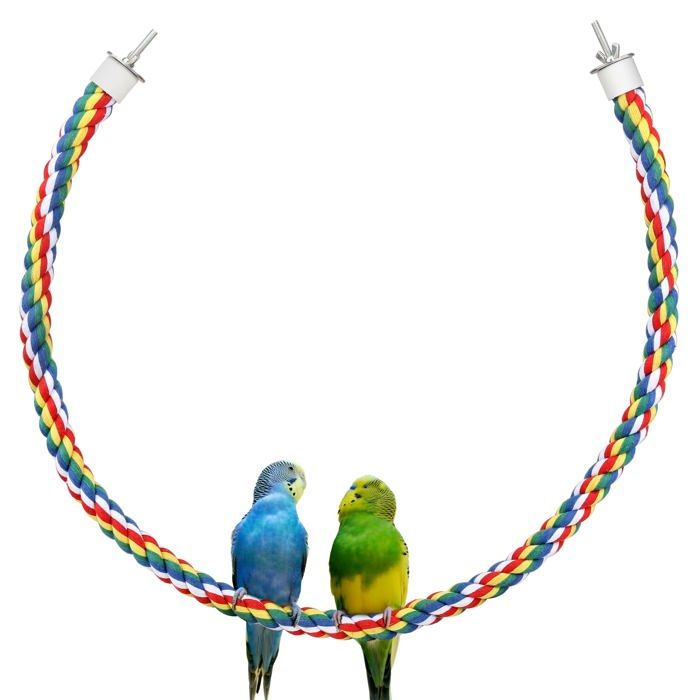 Perchoir Perroquet Corde 105cm Perruche Escalade Ficelle pour Calopsitte/Inséparables Petit Moyenne Oiseaux