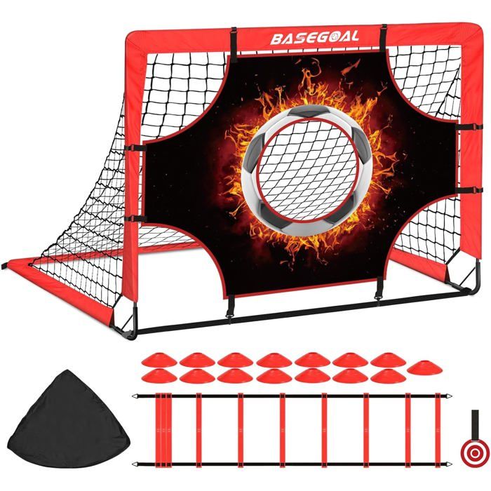 Cage de Foot, Lot de 2 But de Foot Enfant Exterieur avec 6 Cônes de Cage de Foot, Lot de 2 But de Foot Enfant Exterieur avec 6 Cônes de