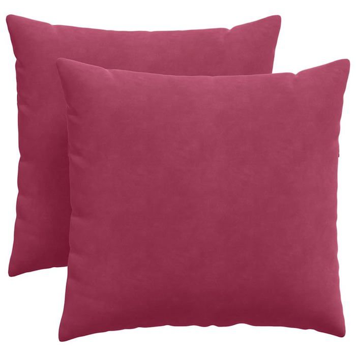Coussins de canapé en velours côtelé - vidaXL - Bordeaux - 45x45x18 cm - Housses amovibles - Rembourrage polyester