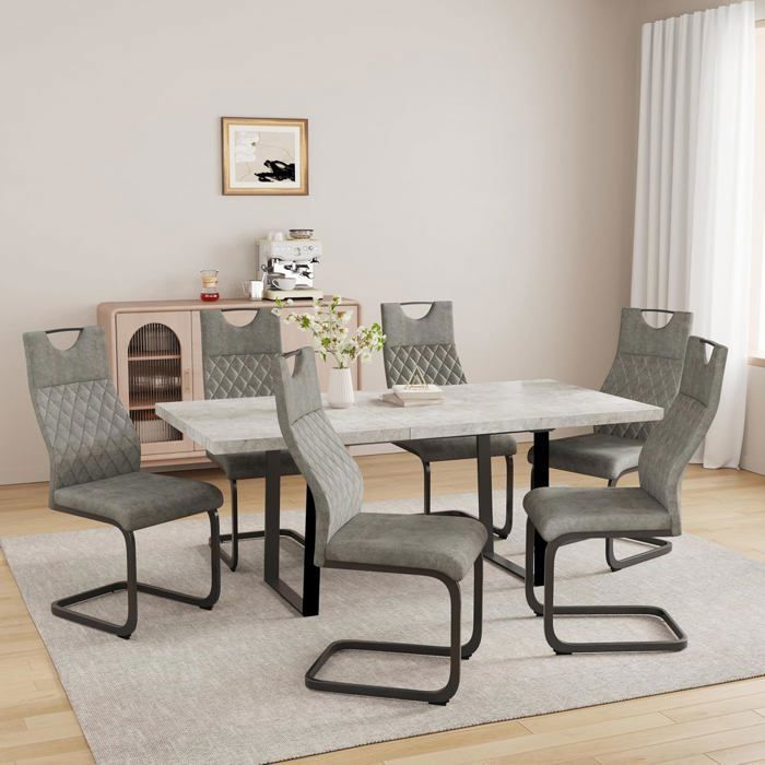 Set de 6 chaises de salle à manger MCW-G67, accoudoir de chaise de cuisine, position