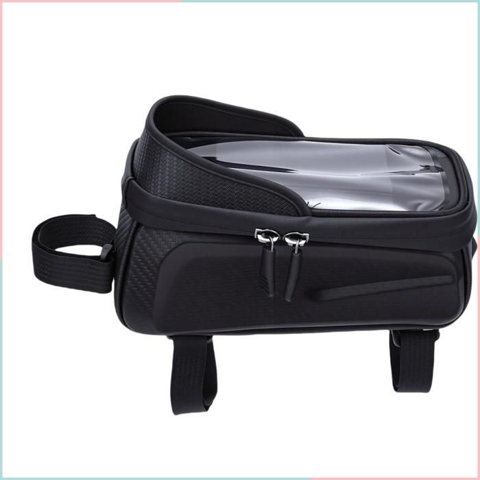 Cocosity Sac de cadre de vélo GSacoche De Cadre De Vélo étanche En EVA Rigide Sacoche De Cadre Avec Fil sport chaine Noir 1L