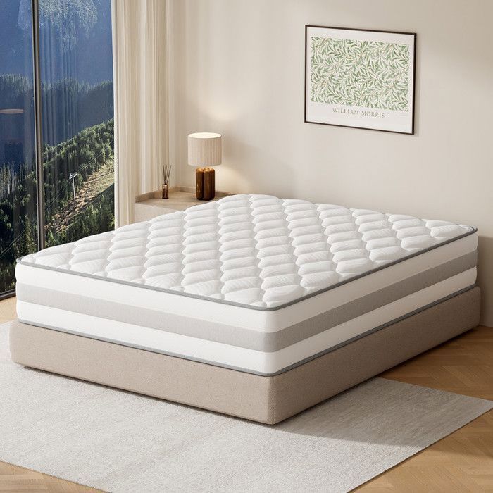 Matelas COZHOM 80x200 cm 25 cm Ressorts ensachés 7 zones Mousse mémoire de forme Soutien parfait Hypoallergénique