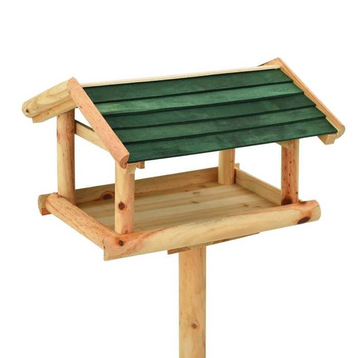 Stable&Durable - Brun - Mangeoire à oiseaux et support 37x28x100cm - bois de sapin massif - Mangeoire à oiseaux HS894091828