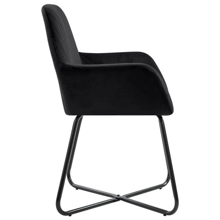 Chaises de cuisine（4 PCS) - Noir - Chaises à manger - 4 PLACES - Noir Velours 61x61x84 cm F4099