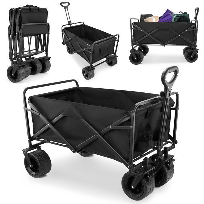 Chariot de transport pliable - HYPERMOTION - Hypermotion - Capacité 100L - Charge 120kg - Acier renforcé