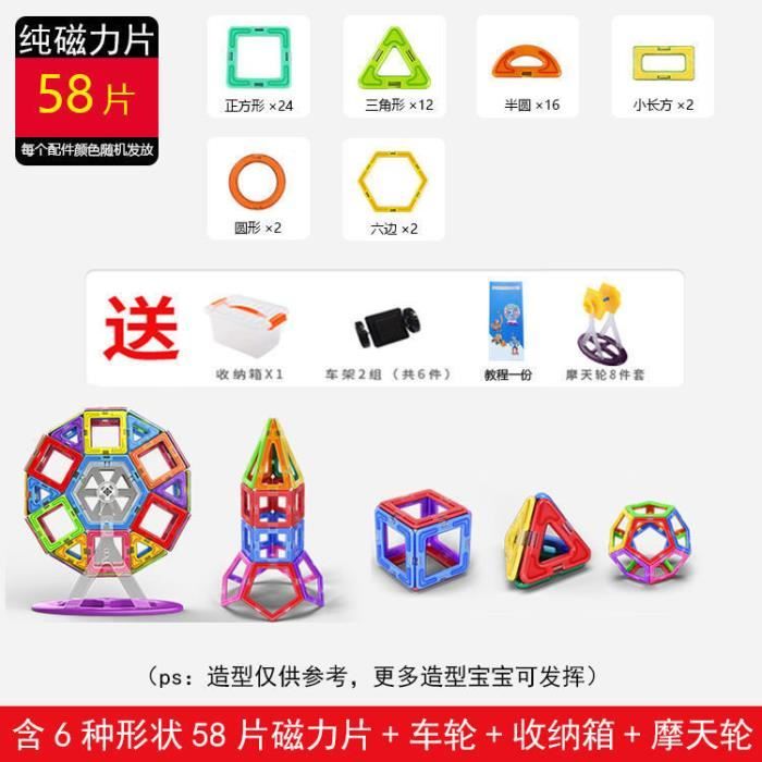 ToyUnited - Blocs magnétiques 150 pièces, cubes d'empilement magnétiques mignons et amusants, jouets STEM Montessori pour enfants, cadeau pour garçons et filles de 3 à 12 ans
