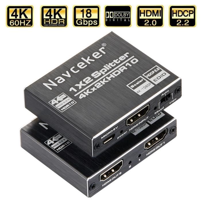 Duokon répartiteur d'interface multimédia HD 1 en 2 sorties