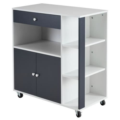 Desserte de Cuisine - 2 portes 1 tiroirs Meuble de rangement 80x39x86.5cm gris Desserte de Cuisine - 2 portes 1 tiroirs Meuble de rangement 80x39x86.5cm gris